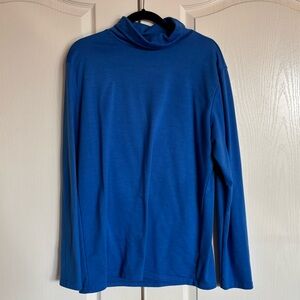 CoofAndy bright blue long sleeve cotton spandex turtleneck size large
